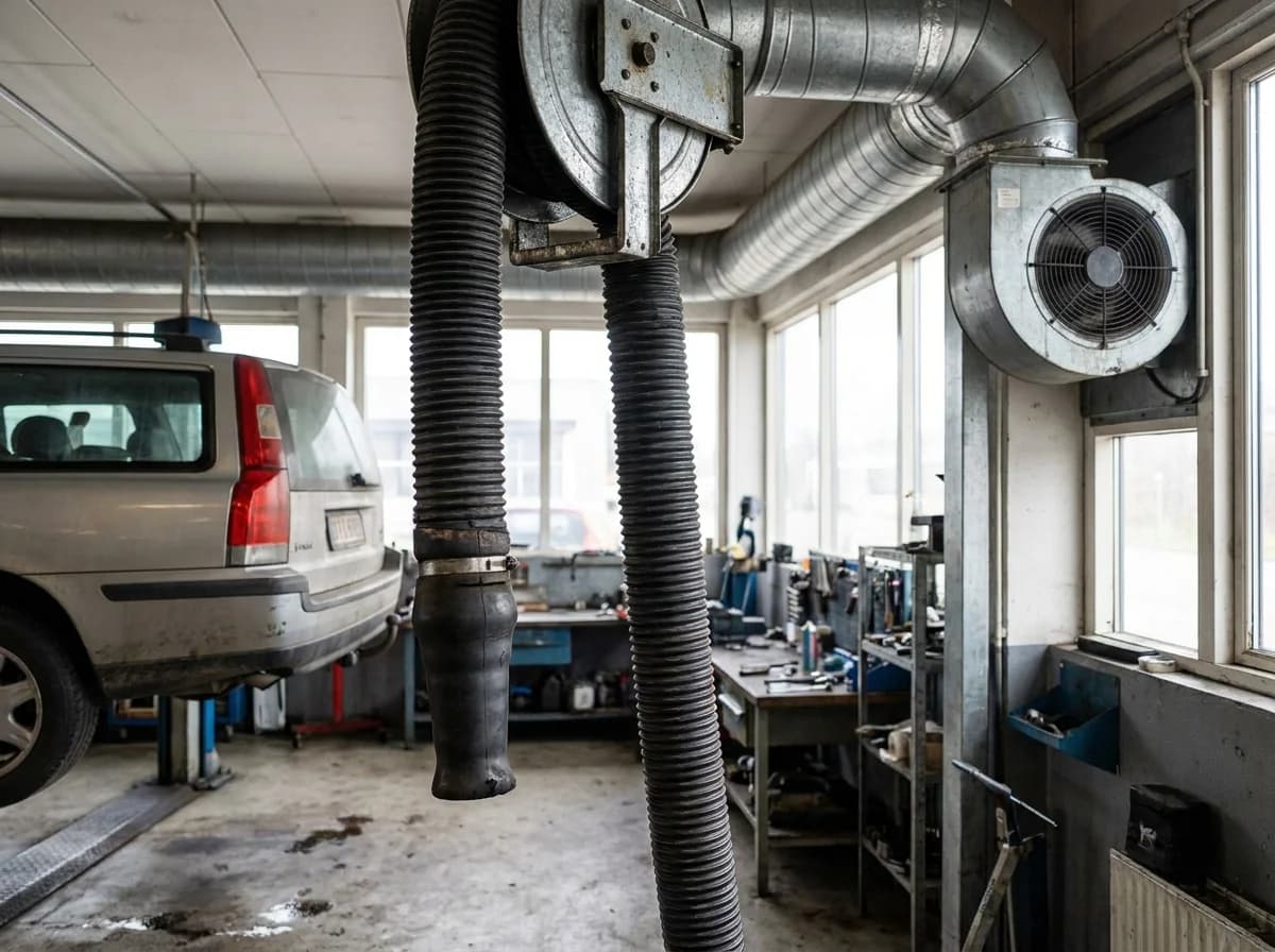 Sådan er et udstødningsudsugningsanlæg opbygget