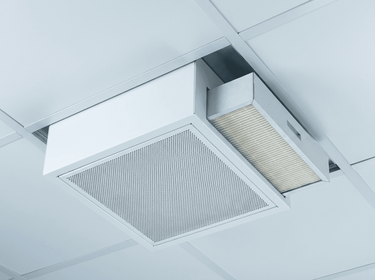 Renrumsventilation — HEPA-filtrering, laminar flow og overtryk