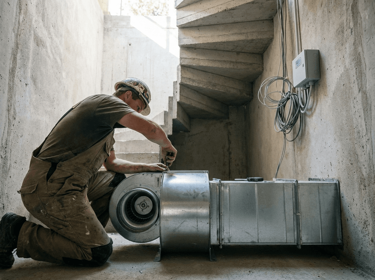 Trykventilation i etagebyggeri, højhuse og renovering
