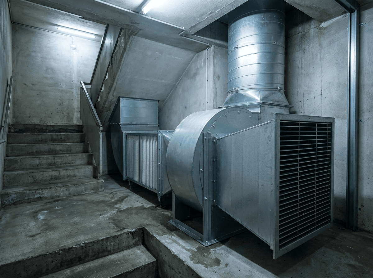Trykventilation af trapperum – sådan holdes flugtvejen røgfri