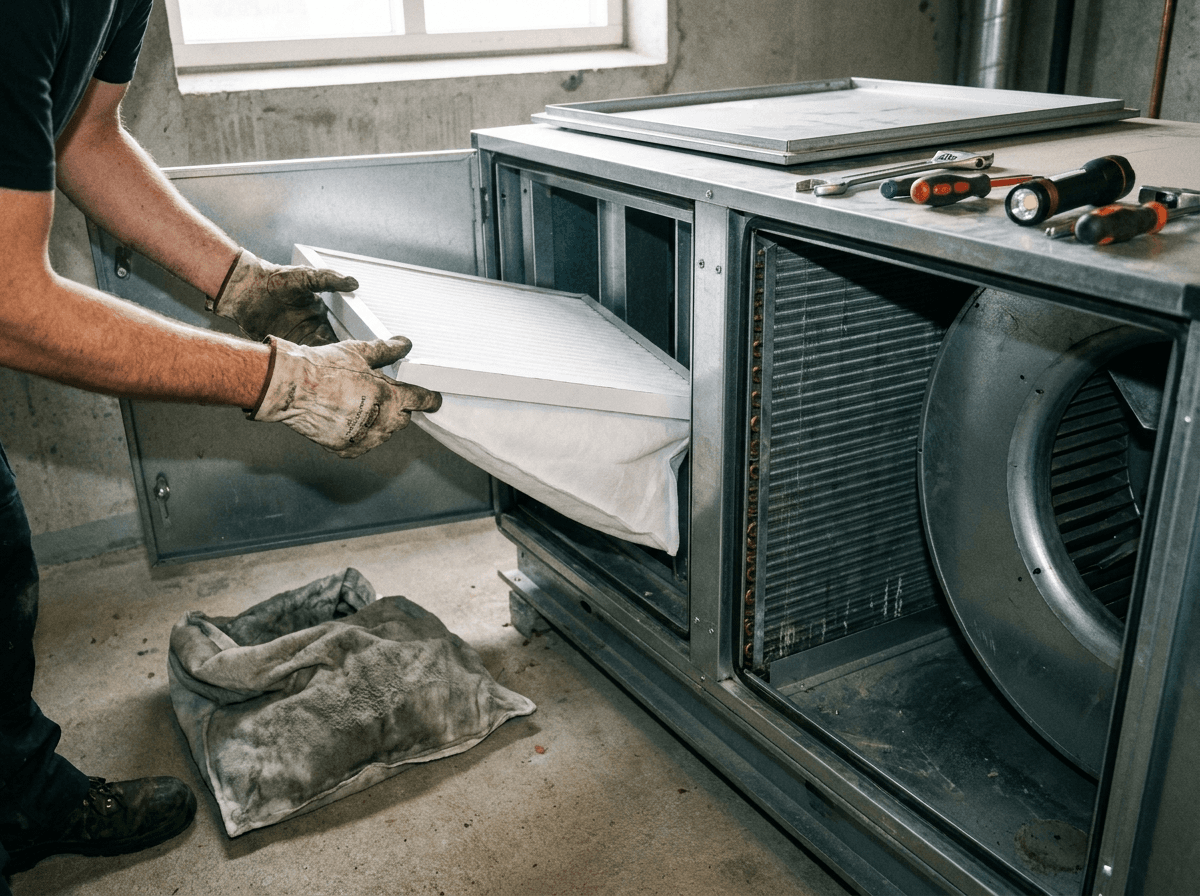 Service af ventilationsaggregat